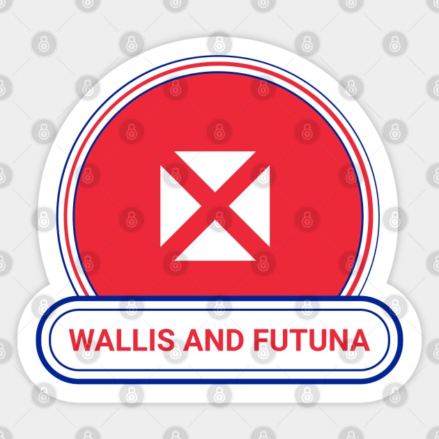 Wallis and Futuna Country Badge - Wallis and Futuna Flag Sticker by Yesteeyear